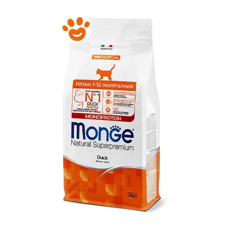 Monge Natural Superpremium Kitten con Anatra  - Monge Natural Superpremium Kitten con Anatra - Sacco Da 1,5 Kg