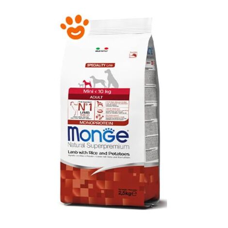 Monge Speciality Line Agnello Extra Small con riso e patate 2,5 kg