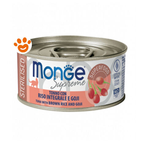 Monge Supreme Cat Adult Serilised Tonno con Riso Integrale e Goji  - Monge Supreme Cat Adult Serilised Tonno con Riso Integrale e Goji - Lattina Da 80 Gr
