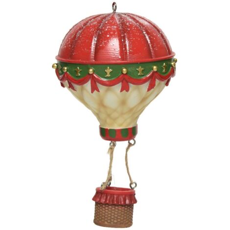 Mongolfiera rossa h.80cm con glitter