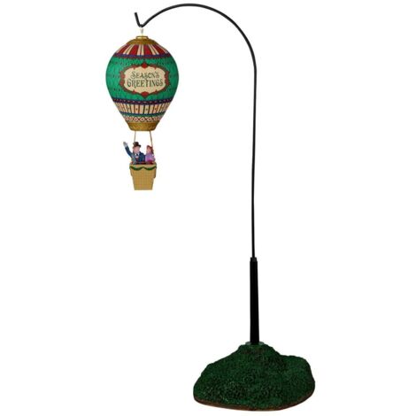 Mongolfiera vittoriana, accessorio per villaggio di Natale in Resina