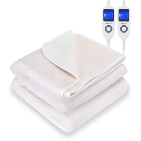 MONHOUSE Fleece Electric Heated Under Blanket - King150x200cm - 9 Heat Settings - White