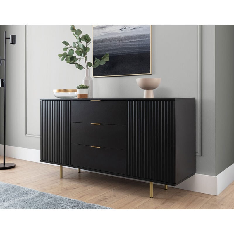 Monica - buffet - noir - 150 cm - noir
