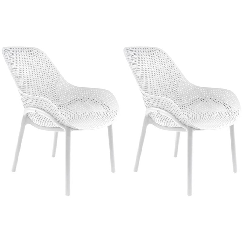 Altobuy - monica - Lot de 2 Fauteuils Coque Plastique Blanche