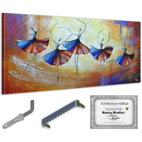 Monica Mirafiori I 100% PINTADO A MANO I Cuadro Danza, Danza, Danza 140x70cm  Cuadro pintado a mano  Cuadro acrílico  Cuadro acrílico de gran tamaño I Arte moderno I Cuadros artísticos