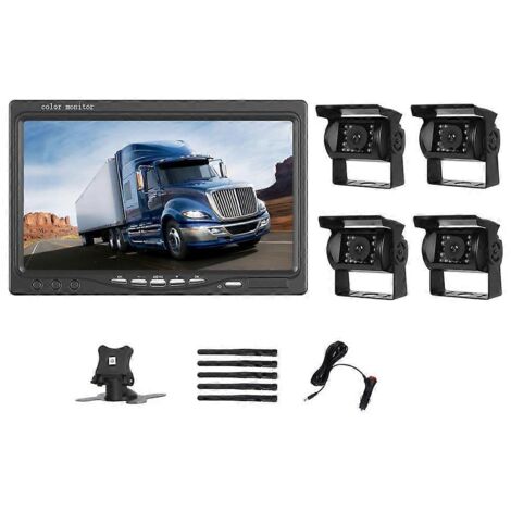Moniteur 7 pouces, enregistrement DVR HD 1080p, caméra de recul, affichage 12 V-36 V