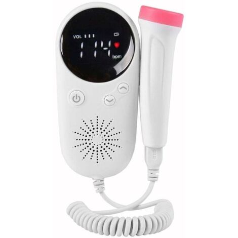 Moniteur cardiaque fœtal Doppler – Affichage LCD – Sonde haute sensibilité – Fonction réglage volume – Écouteur 3,5 mm