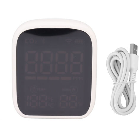 Moniteur d'Air Intelligent 3 en 1 avec Détection Automatique de Luminosité et Charge USB pour Tuya