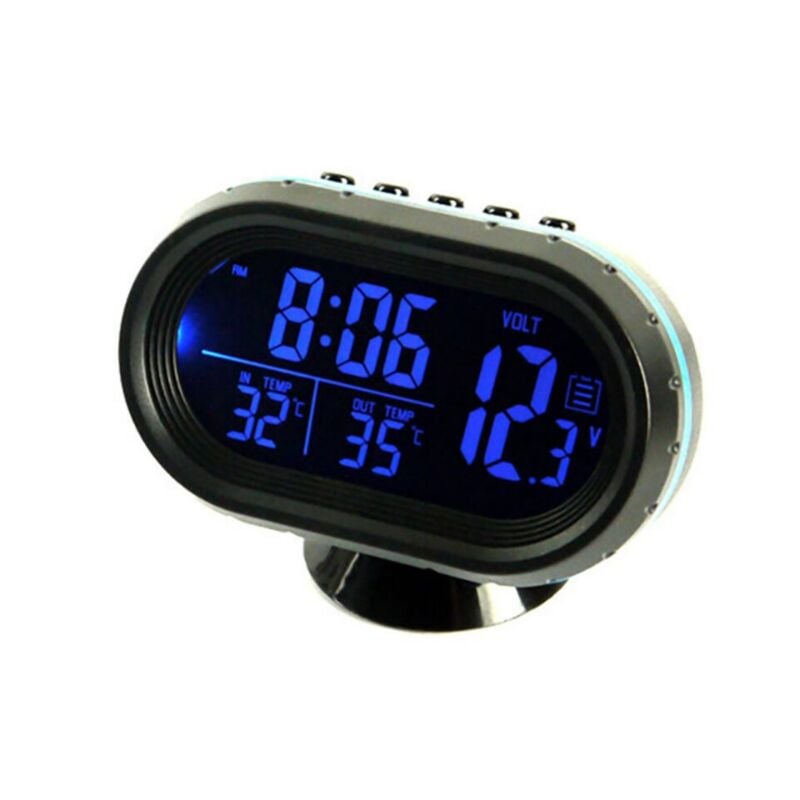 Moniteur d'alarme d'horloge de voltmètre de thermomètre numérique de voiture, indicateur de température de congélation de tension d'horloge de