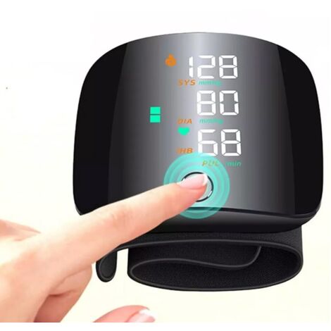Moniteur de pression artérielle automatique et précis - Grand écran LCD - Bracelet réglable avec fonction mémoire - Pour la maison et les voyages