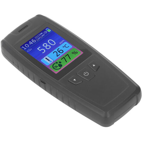 Moniteur de Qualité d'Air 3-en-1 Portable : Détecteur de CO2, Température et Humidité pour Intérieur