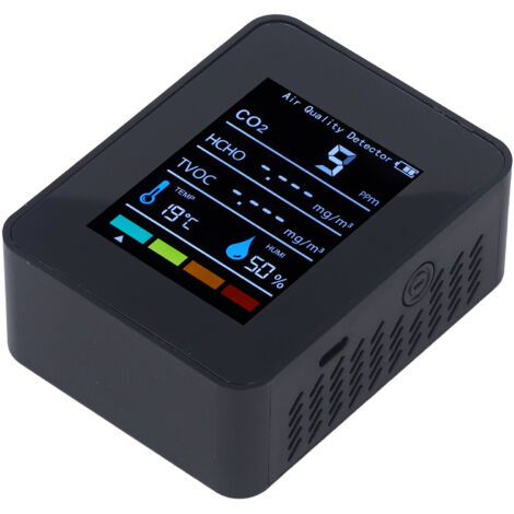 Moniteur de Qualité d'Air avec Capteur CO2, Mesure TVOC, HCHO, Température et Humidité - Écran LCD