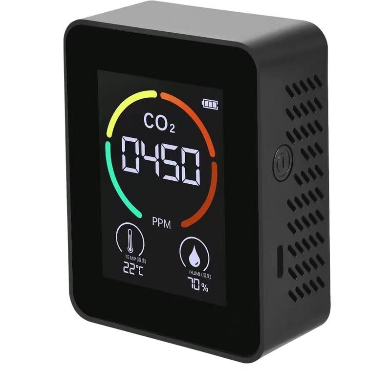 Moniteur de qualité de l'Air 3 en 1, Détecteur de CO2, Moniteur de Dioxyde de Carbone, Température, Humidité - USB - pour Maison, Bureau, Salle de