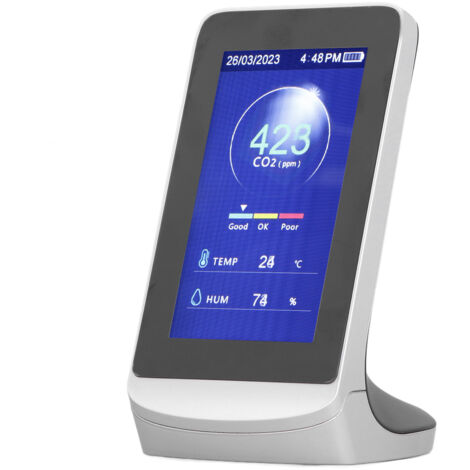 Moniteur de qualité de l'air CO2 WiFi 3 en 1, testeur de dioxyde de carbone, humidité et température,de DEBUNS
