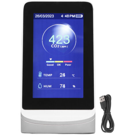 Moniteur de qualité de l'air CO2 WIFI 3 en 1, testeur de température et d'humidité du dioxyde de carbone