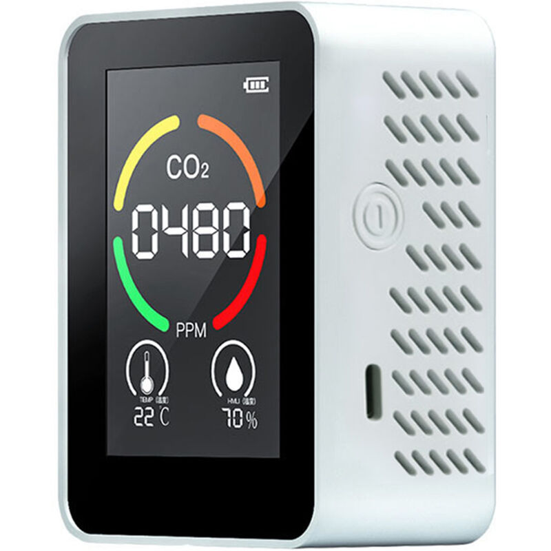 Kkmoon - Moniteur de qualité de l'air, compteur de CO2 intérieur, détecteur de dioxyde de carbone, température et humidité avec affichage numérique