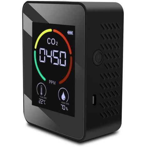 Moniteur de qualité de l\'air Détecteur portatif de dioxyde de carbone 3-en-1 CO2 Température Humidificateur Détection TVOC [318]