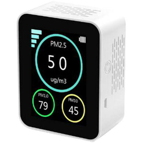 Moniteur de qualité de l'air M10 pour détection de capteur électrochimique professionnel PM2.5 AQI blanc - blanc