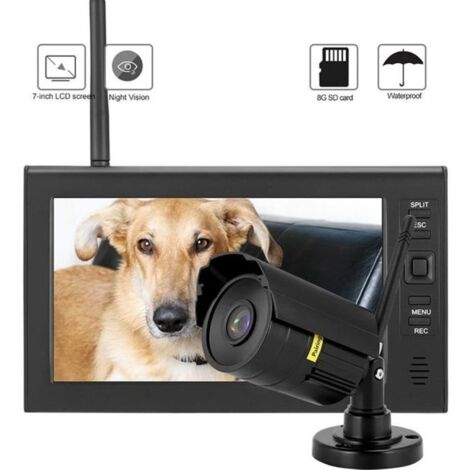 Moniteur de sécurité - Cikonielf - 602D11 - 4 caméras - Écran LCD 7 pouces - Vision nocturne IR