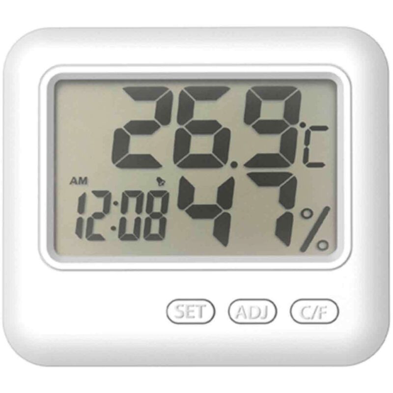 Moniteur de température, humidimètre Thermomètre numérique électronique Moniteur électronique de température à grand écran LCD pour voiture, chambre,