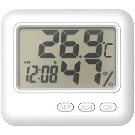 Moniteur de température, humidimètre  Thermomètre numérique électronique  Moniteur électronique de température à grand écran LCD pour voiture, chambre, bureau, salon, espace de travail