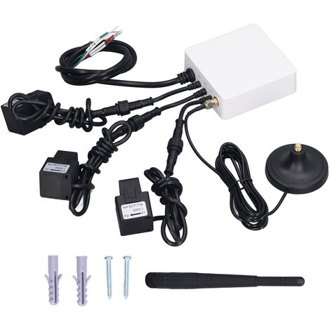 Moniteur d'énergie intelligent triphasé avec 3 capteurs de niveau de circuit 200A, compteur d'électricité WiFi domestique 100-240V