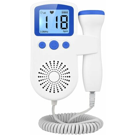 Moniteur Doppler portatif de fréquence cardiaque foetale Réduction du bruit Moniteur de fréquence cardiaque foetale Grossesse Moniteur de fréquence cardiaque à domicile Sonde 3.0MHz 16 semaines (sans