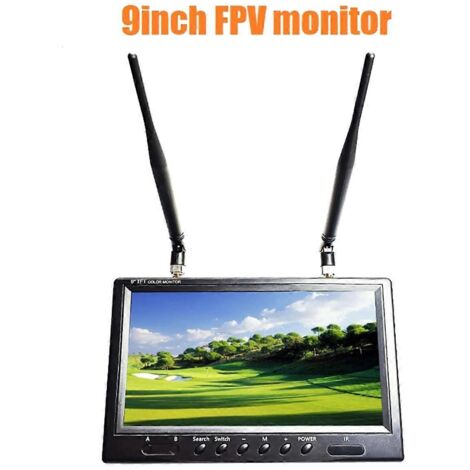 Moniteur FPV 9 pouces 5,8 GHz avec écran LCD 800 x 480, 20 Hz - 20 kHz, prise UE