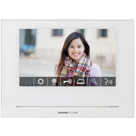 Moniteur mains libres écran 7" avec zoom 9 zones, boucle magnétique et wi-fi intégré - AIPHONE GT1C7WL