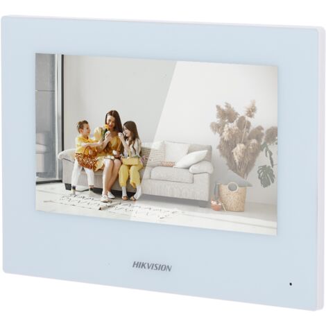 Moniteur pour interphone vidéo - Ecran TFT de 7" - Audio Bidirectionnel - 2 fils, WiFi, SIP - Emplacement pour carte microSD jusqu'à 128 GB - Montage en surface  Blanc