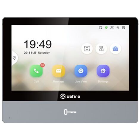 Moniteur pour Videoportier - Ecran TFT IPS de 7" - Audio Bidirectionnel - TCP/IP, SIP, WiFi - Slot carte MicroSD jusqu´à 32GB - Montage en superficie