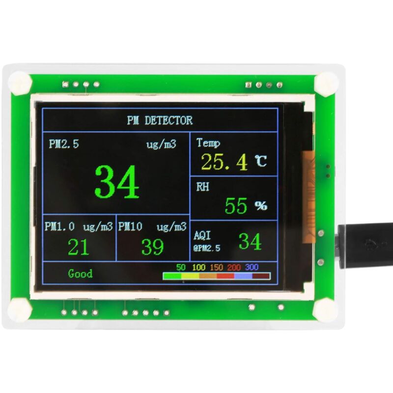 Moniteur Qualité Air Moniteur de qualité de l'air, détecteur de formaldéhyde, Moniteur de détecteur de qualité de l'air numérique Portable PM2.5 pour