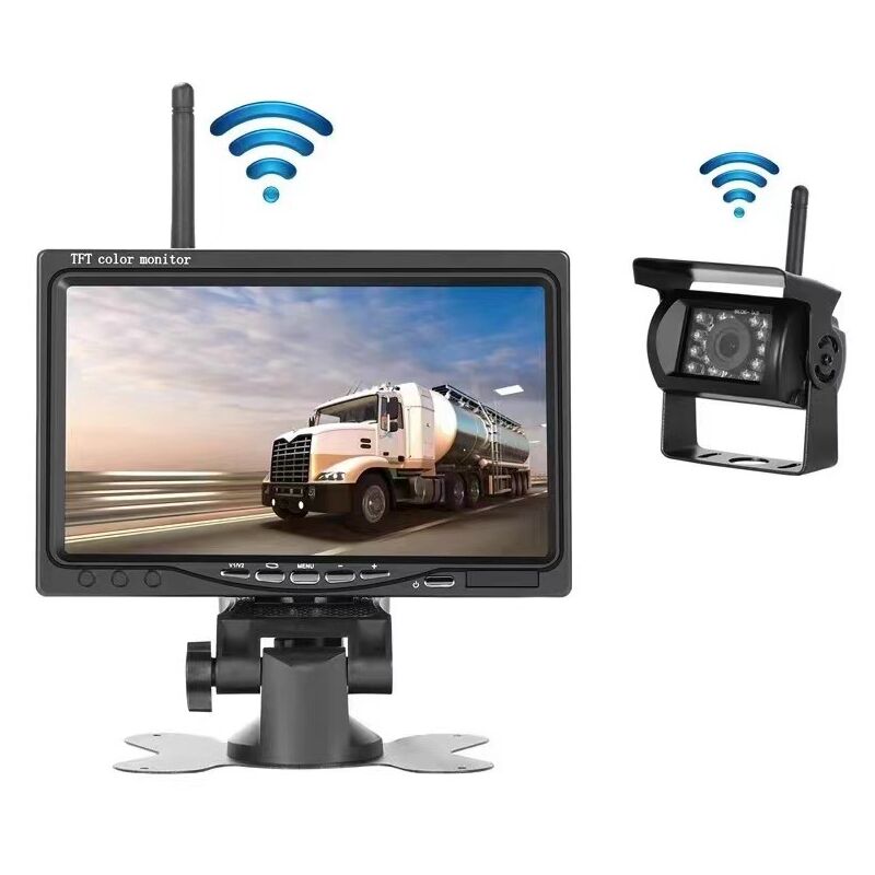 Moniteur, Véhicule tv 7 Pouces Écran lcd + 1 x ir Caméras de Surveillance, led Vision Nocturne Caméra de Recul Étanche pour Camion rv Bus