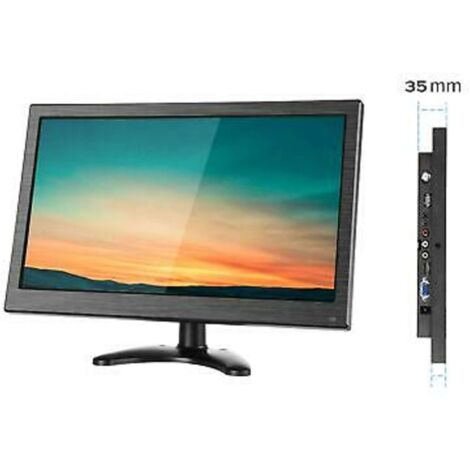 Monitor 13.3" Hd Per Telecamere Display Led Hdmi-Vga-Bnc-Usb-Av