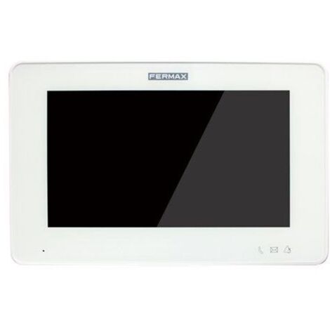 Monitor 7" táctil blanco con intercomunicación y visualización de cámaras IP hasta 8