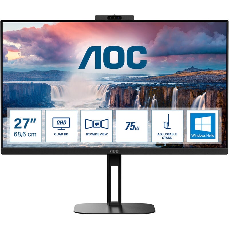 Image of Monitor V5 Q27V5CW 68,6 cm (27") 2560 x 1440 Pixel Quad hd led Nero - AOC