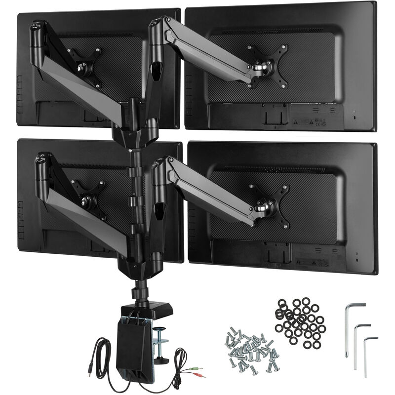 Tectake - Monitor arm - Quadruple - monitor arm, monitor stand, table stand - black