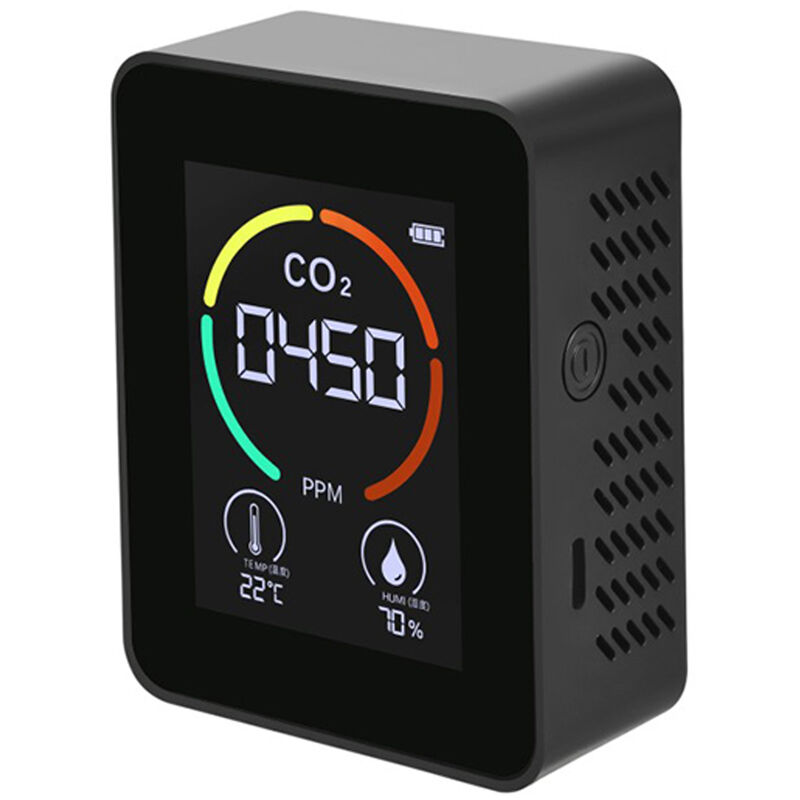 

Monitor de calidad del aire Medidor de dioxido de carbono domestico Lectura en tiempo real Bater¨ªa de litio recargable de 1200 mAh,negro