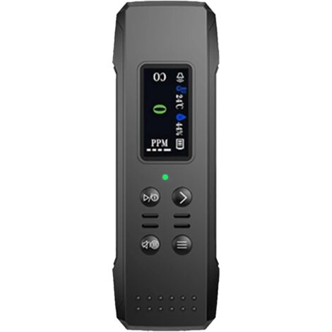 Monitor de calidad del aire, para el hogar, la oficina o el automóvil, detector de monóxido de carbono portátil 3 en 1, alarma de CO recargable con sensor de temperatura y humedad, pantalla LCD para