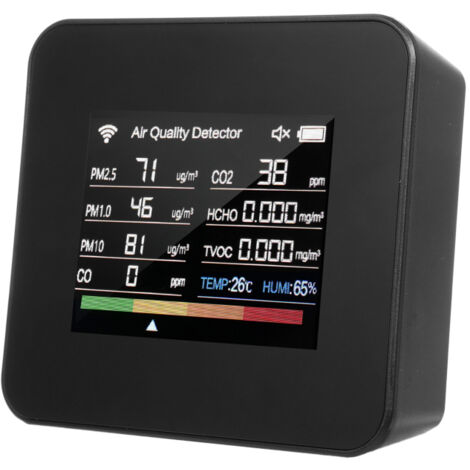 Monitor de calidad del aire WiFi Tuya 14 en 1, detector de CO₂ con sensores de HCHO, TVOC, PM2.5 y PM10, temperatura y humedad, pantalla TFT a color de 2,8 pulgadas, ideal para el hogar, la oficina y 