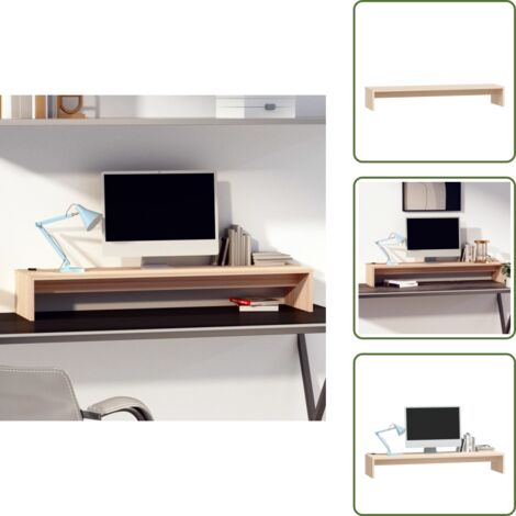 Monitor elevado - vidaXL Soporte para monitor madera maciza de pino 100x27x15 cm - Soporte de madera maciza