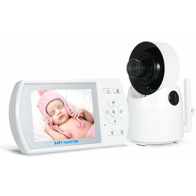 

Happyshopping - Monitor inalambrico para bebes Pantalla LCD de 3,5 '' Gran angular de 120 ° con 4 canciones de cuna Vision nocturna por infrarrojos