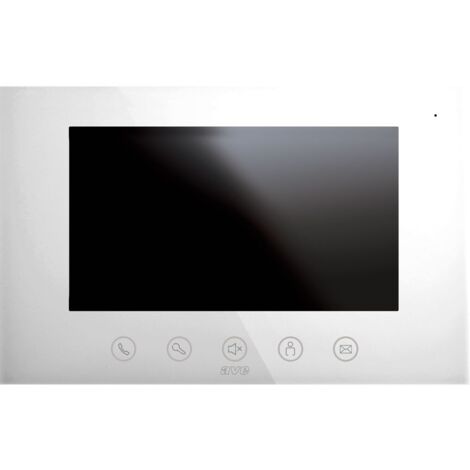 Monitor interno LCD Touch screen da 7" 2 fili Bianco AVE VI2F-PIT7B