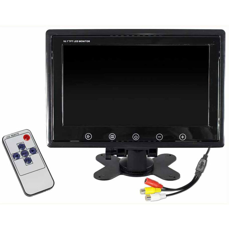 Image of Monitor lcd 10,1 pollici a colori per telecamera videosorveglianza con telecomando 10,1' con connessione rca per macchina auto casa camper