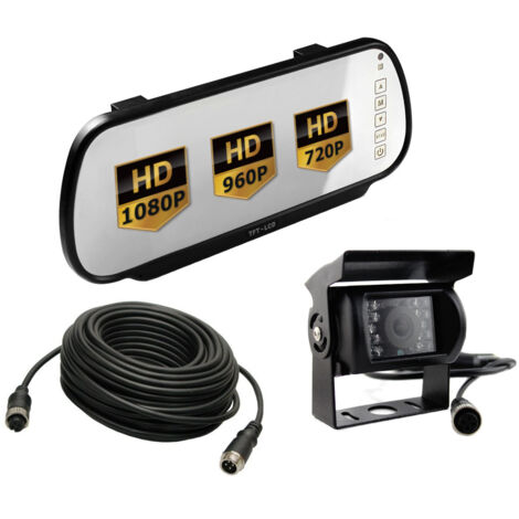 Monitor per auto AHD LCD da 7 pollici per 2 telecamere 4-PIN 12V/24V telecamera per retromarcia AHD 1080P CAMION cavo da 10 metri a 4-PIN