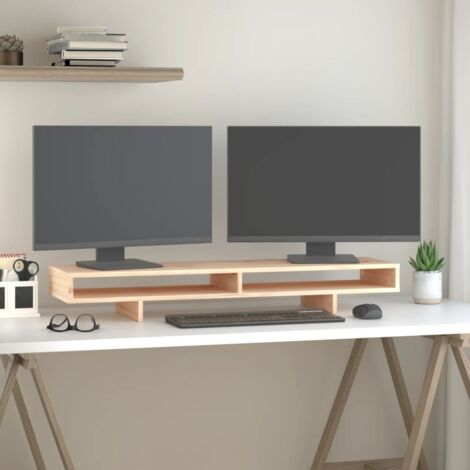Monitor Stand 100x27x14 cm Solid Wood Pine vidaXL