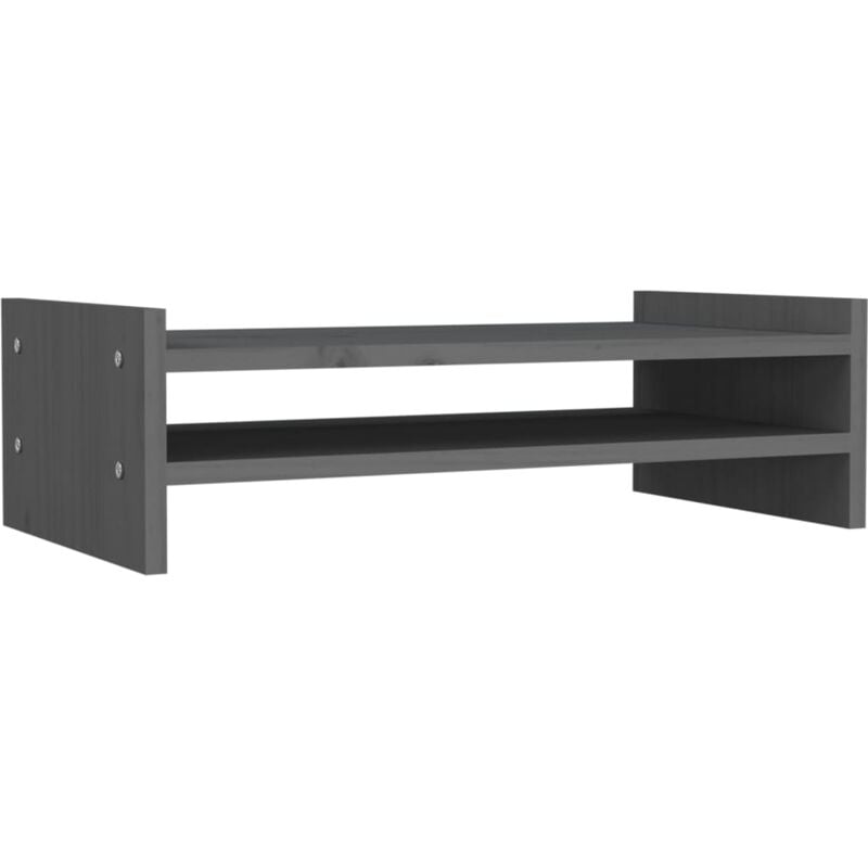 Vidaxl - Monitor Stand Grey 50x27x15 cm Solid Wood Pine Grey