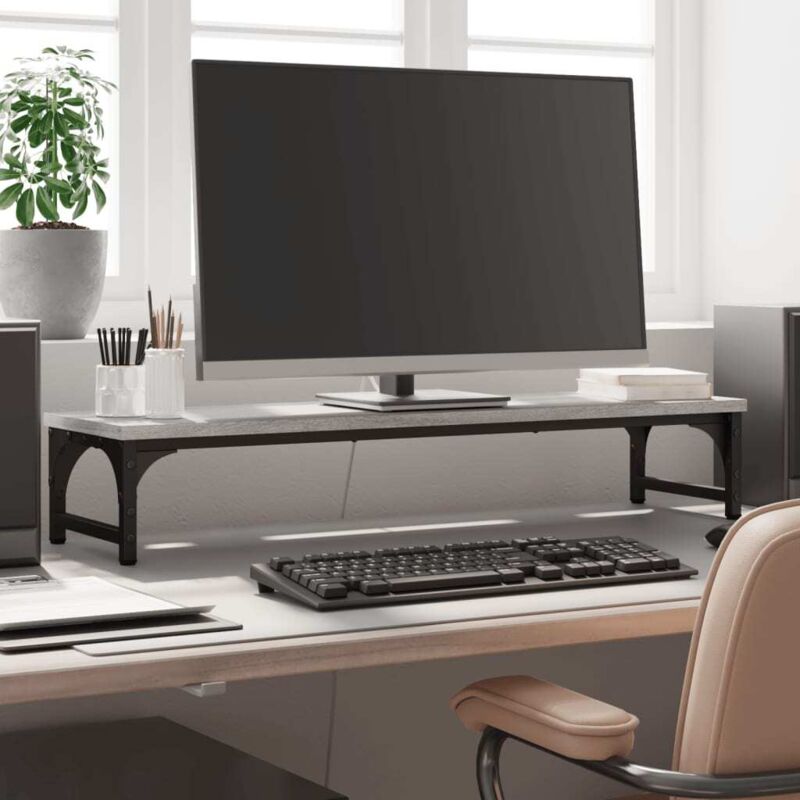 Monitor Stand Grey Sonoma 85x23x15.5 Cm Engineered Wood Vidaxl