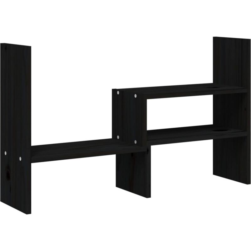 Vidaxl - Monitor Stand Black (39-72)x17x43 cm Solid Wood Pine Black