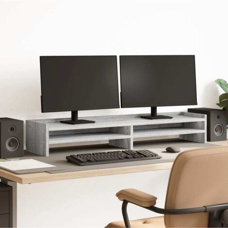 Monitor Stand Grey Sonoma 100x24x16 cm Engineered Wood vidaXL